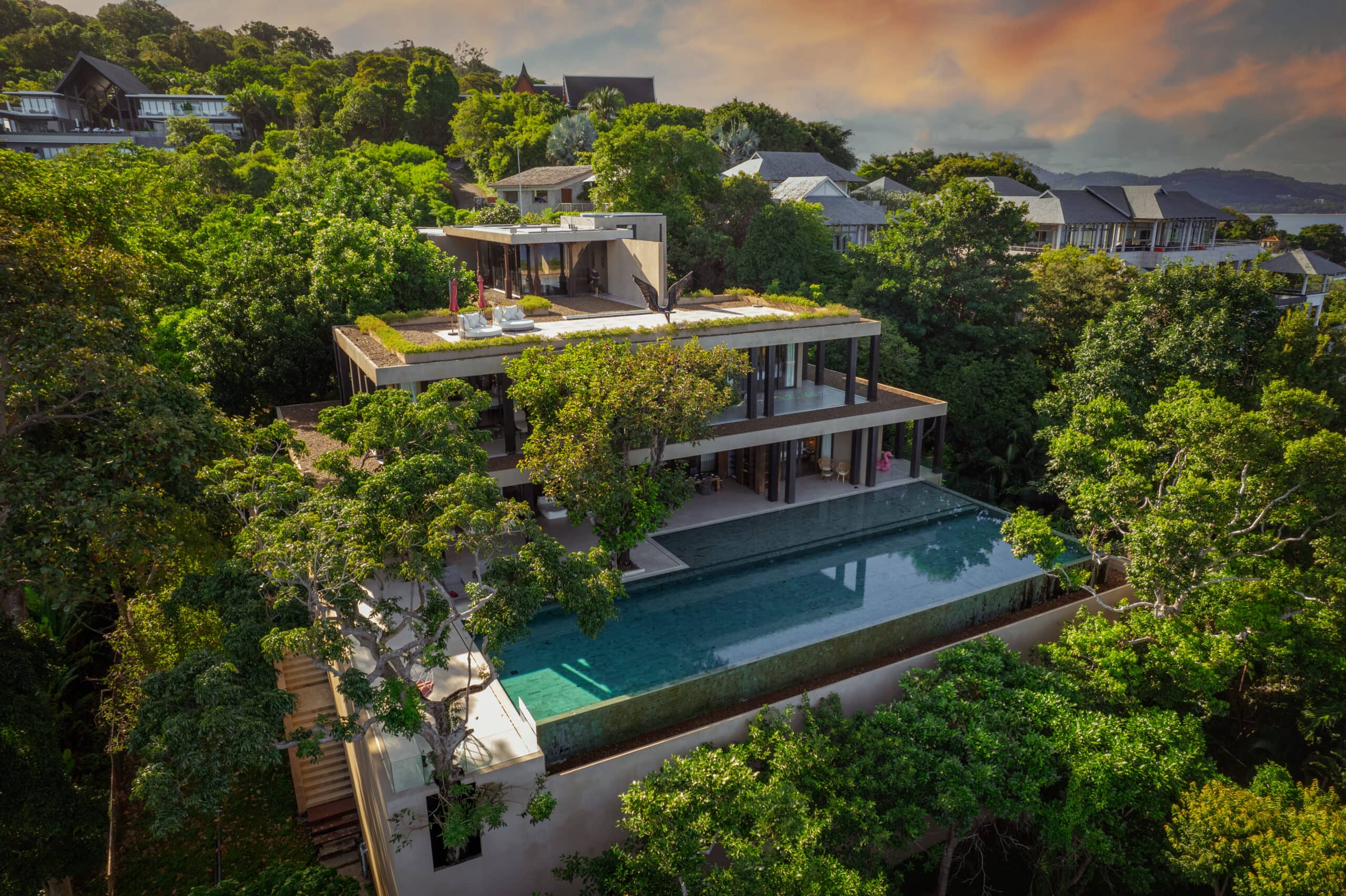 Villa Amarisa at dusk, Kamala, Phuket